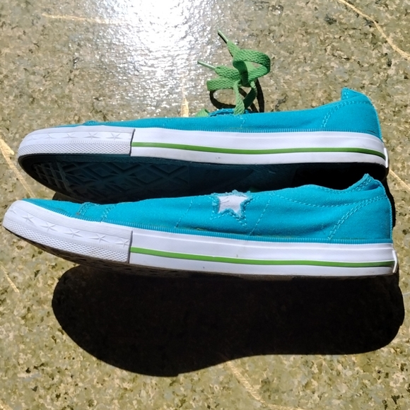 Converse one star low tops aqua Women's size 8 - Picture 3 of 10